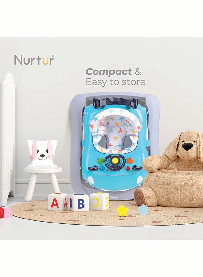 Nurtur 4 In 1 Baby Multi Walker-rocking Function- Music - 5 Height Adjustment- feeding table, car mould, easy fold - Multi - Image 4