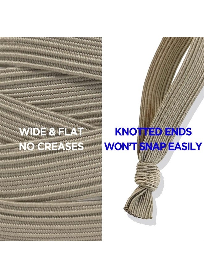 HAVHAF Knotted Mens Hair Ties For Men 5 pcs (Wide, Cream) - No damage Crease Breakage Man Bun Hair Tie Men with Long Hair | For Buns Curly Thick Elastic Hair Ties For Guys | Perfect hairtie For Men (C - Image 3
