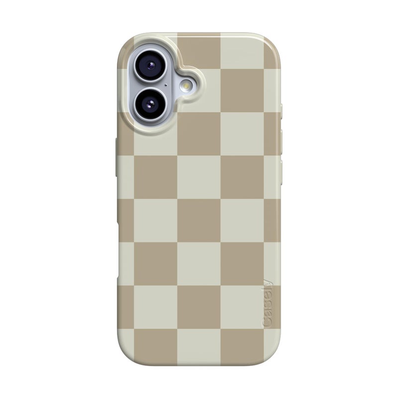 Casely iPhone 17 Case | Fit Check | Neutral Checkerboard | Compatible with MagSafe | Classic Ultra Slim Design - Image 1