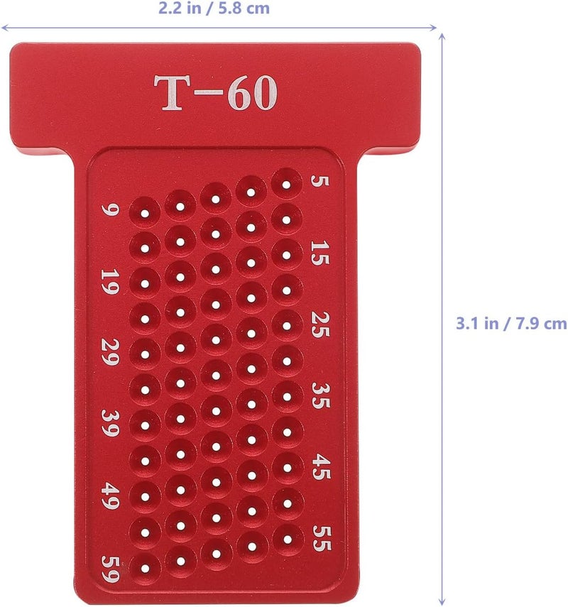LABRIMP T-type Woodworking Scriber Ruler Alloy Marking Gauge Red Handhold Hole Positioning Tool for Carpenter Woodworking Layout - Image 2