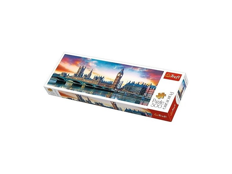 Trefl Panorama Big Ben and Palace of Westminster, London 500 Piece Jigsaw Puzzle Red 26"x9" Print, DIY Puzzle, Creative Fun, Classic Puzzle for Adults and Children from 10 Years Old - Image 2