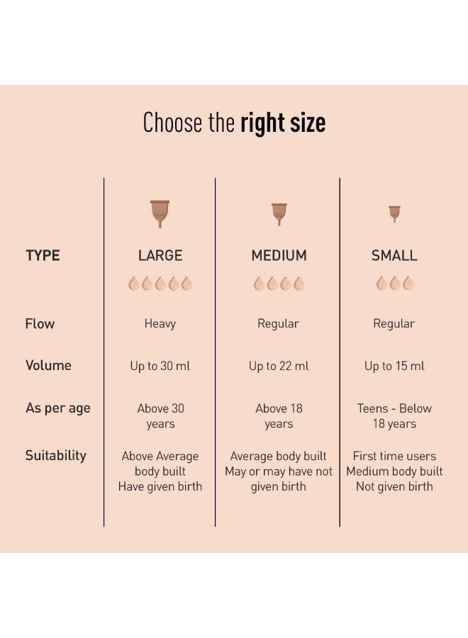 Sirona Reusable Menstrual Cup for Women | Medium Size with Free Pouch | Pack of 2| Ultra Soft, Odour and Rash Free|100% Medical Grade Silicone | No Leakage | Protection for Up to 8-10 Hours - Image 4