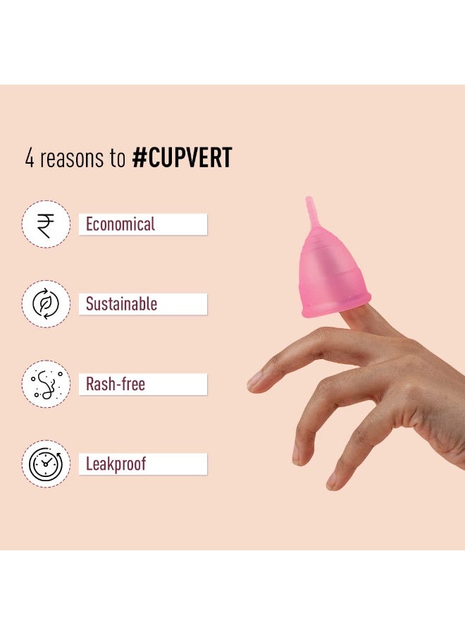Sirona Reusable Menstrual Cup for Women | Medium Size with Free Pouch | Pack of 2| Ultra Soft, Odour and Rash Free|100% Medical Grade Silicone | No Leakage | Protection for Up to 8-10 Hours - Image 5