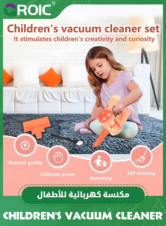 GROIC 3-in-1 Kids Vacuum That Really Works,Electric Vacuum Toy with Lights and Sounds,Perfect Pretend Play Cleaning Toy for Toddlers,Fun Kids Working Toy Vacuum Cleaner for Realistic Play - Image 3