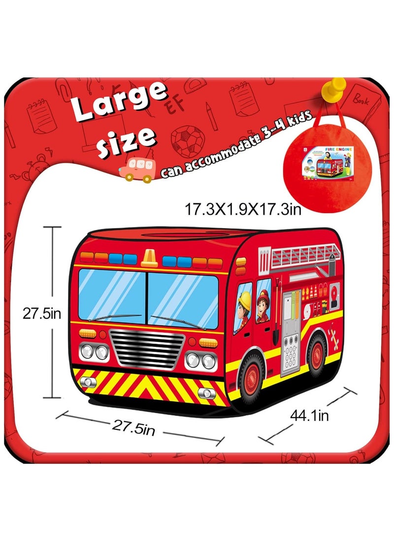 NNEWVANTE for 3-8 YearFire truck tent: Truck Play Tent Pop Up Playhouse Toys for Kids Gifts for 3 4 5 6 7 8 Year Old Boys Girls Toy Presents Foldable Play Tent Set Outdoor Indoor Garden Childrens Toy.Firetruck  - Image 3