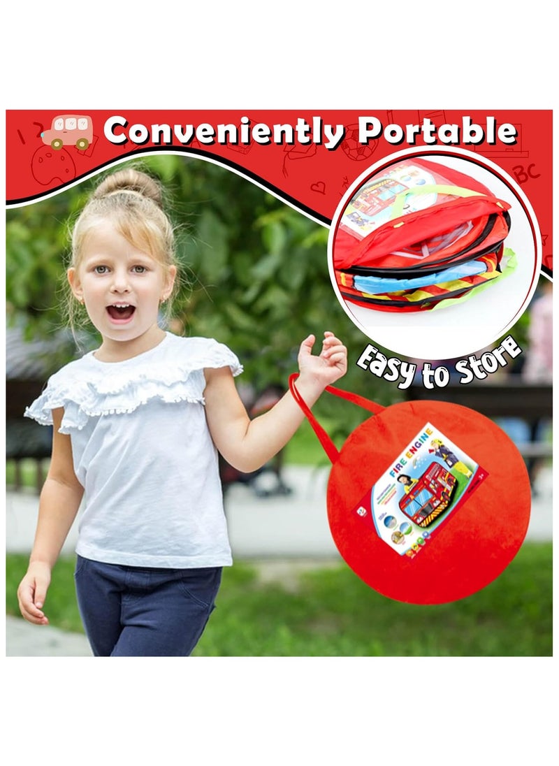 NNEWVANTE for 3-8 YearFire truck tent: Truck Play Tent Pop Up Playhouse Toys for Kids Gifts for 3 4 5 6 7 8 Year Old Boys Girls Toy Presents Foldable Play Tent Set Outdoor Indoor Garden Childrens Toy.Firetruck  - Image 5