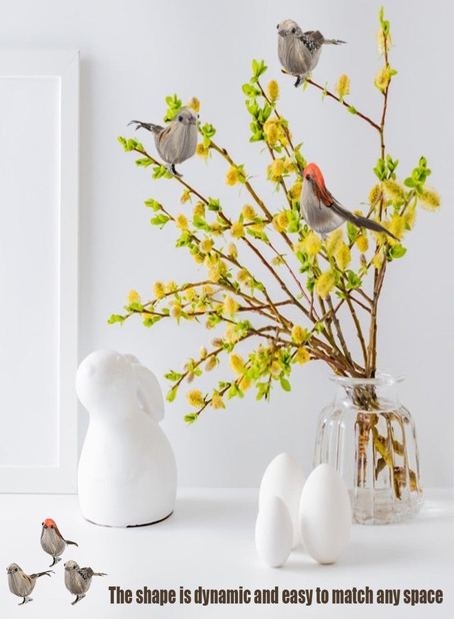 YOLUFER 3 Pcs Artificial Sparrow Birds with Clip, Multi-colored, Solid Color, Chrome Finish, 3 Count, Figurine, Decorative Birds, Home Office Decor - Image 5