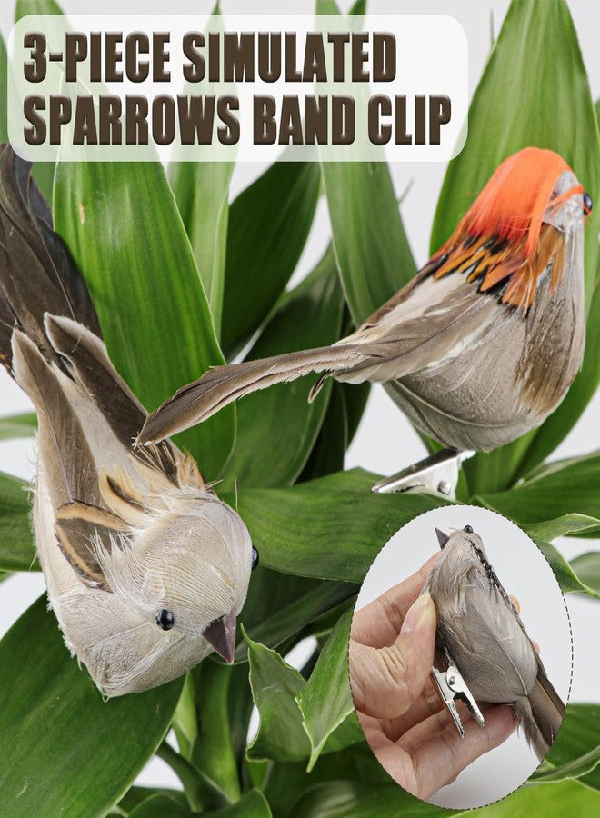 YOLUFER 3 Pcs Artificial Sparrow Birds with Clip, Multi-colored, Solid Color, Chrome Finish, 3 Count, Figurine, Decorative Birds, Home Office Decor - Image 4