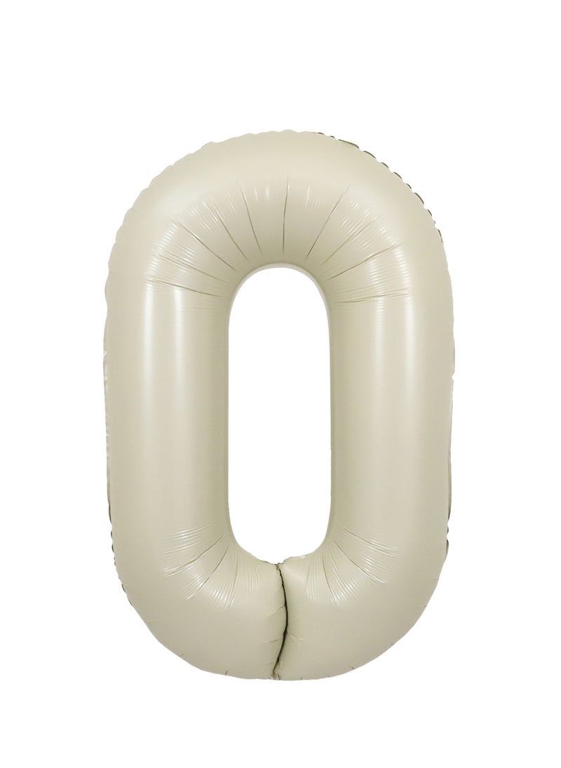 Party Zone Cream Foil Balloon Number 0 33" 