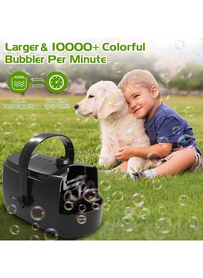 Zerhunt - Bubble Machine Durable Automatic Bubble Blower 10000+ Bubbles Per Minute Bubbles For Kids Toddlers Bubble Maker Operated By Plugin Or Batteries Bubble Toys For Indoor Outdoor Birthday Party - Image 1