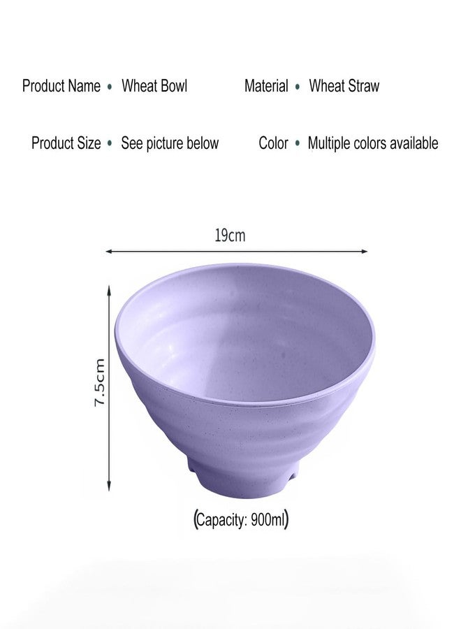 BGVM Wheat Straw Salad Bowls Set (900ml) - Large Microwave Safe, Unbreakable & Stackable Bowls for Salad, Pasta, Soup, Ramen - BPA-Free, Eco-Friendly, Lightweight Serving Bowls for Kitchen (2, Multi) - Image 2