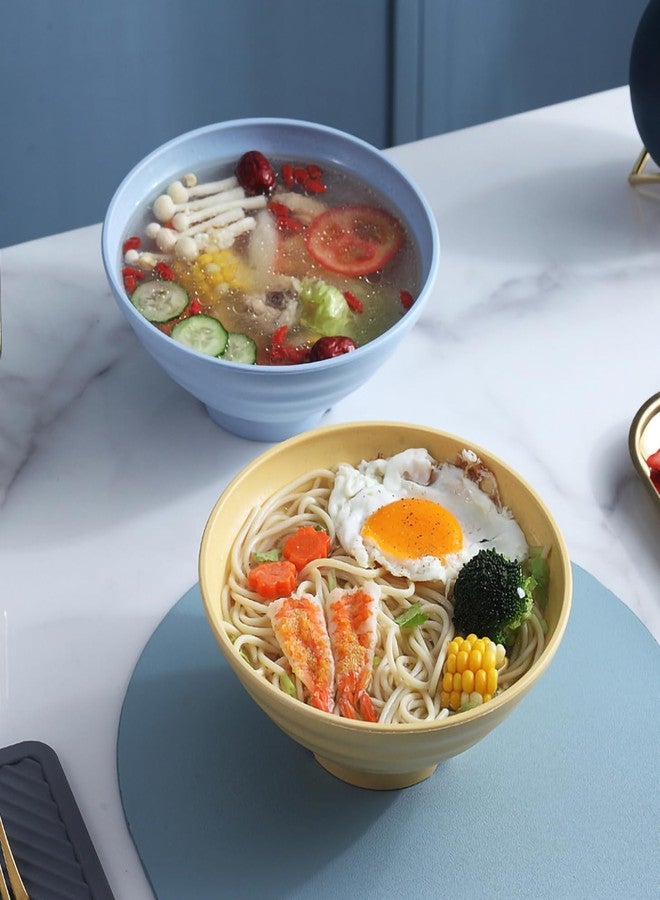 BGVM Wheat Straw Salad Bowls Set (900ml) - Large Microwave Safe, Unbreakable & Stackable Bowls for Salad, Pasta, Soup, Ramen - BPA-Free, Eco-Friendly, Lightweight Serving Bowls for Kitchen (2, Multi) - Image 1
