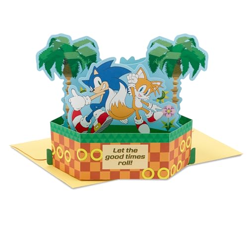 Hallmark Paper Wonder Sonic the Hedgehog Pop Up Card Let the Good Times Roll for Birthdays Graduation Congratulations - Image 1