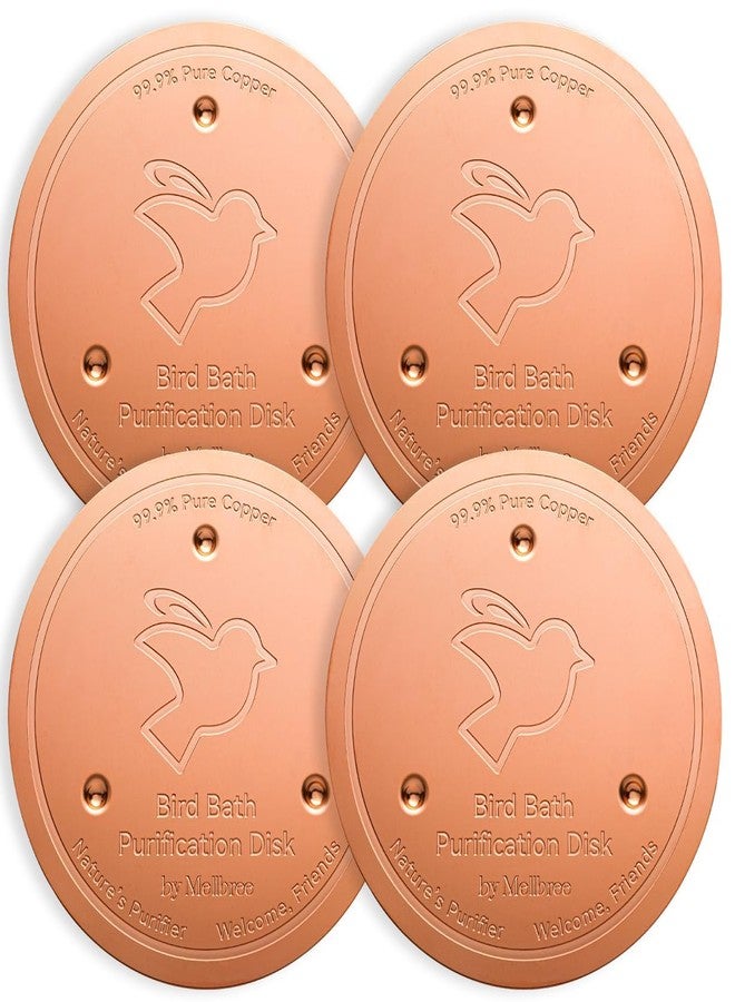 Mellbree 4-Pack Bird Bath Copper Disk, 0.6mm Reinforced 99.99% Pure Copper Cleaning Disk with Triple-Point Support for Physical Safe Clean Water All-Season - Image 1
