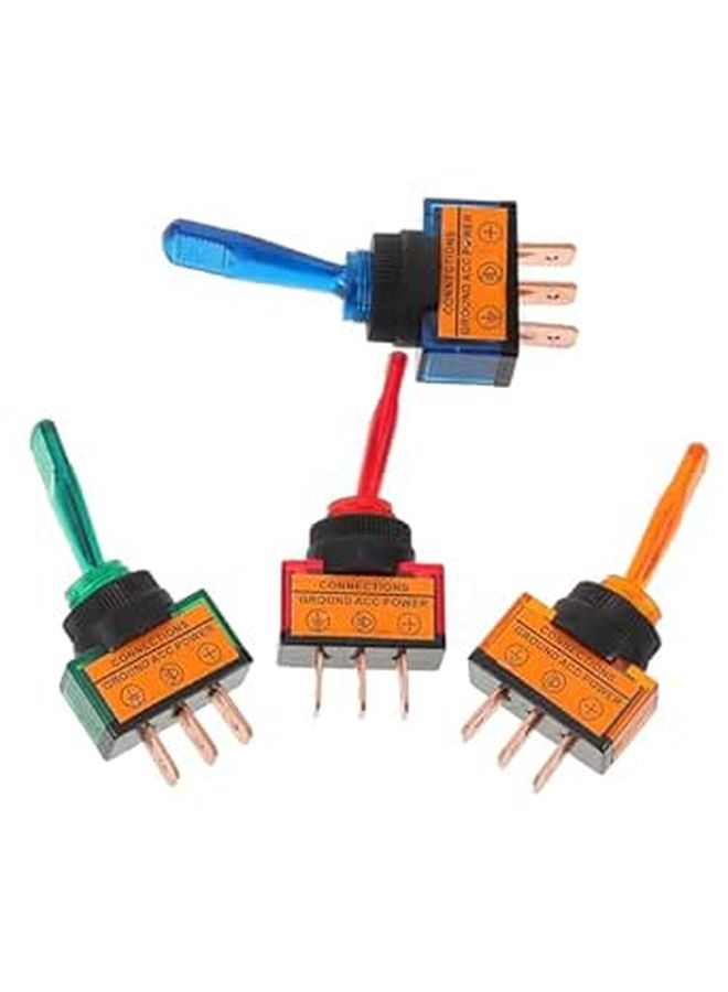 Red Green Light Mini Rocker Switches 4pcs 12V 20A for Vehicle RV ATV Boat Dash Panel - Image 1