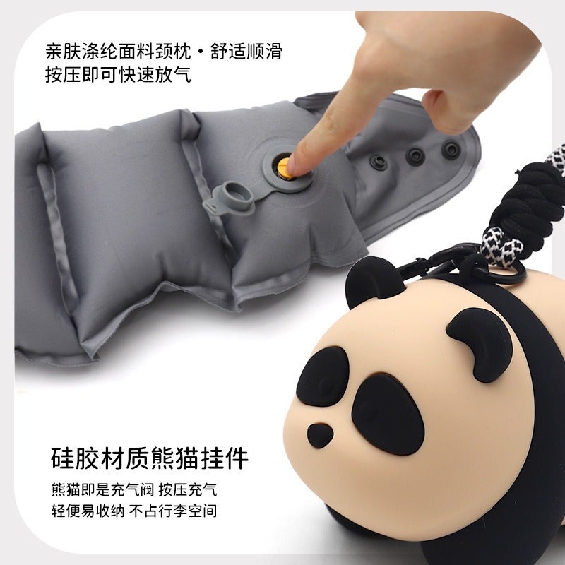 Wholesale Portable Inflatable Travel Neck Pillow - Cartoon Panda Design, U-Shaped - Image 5