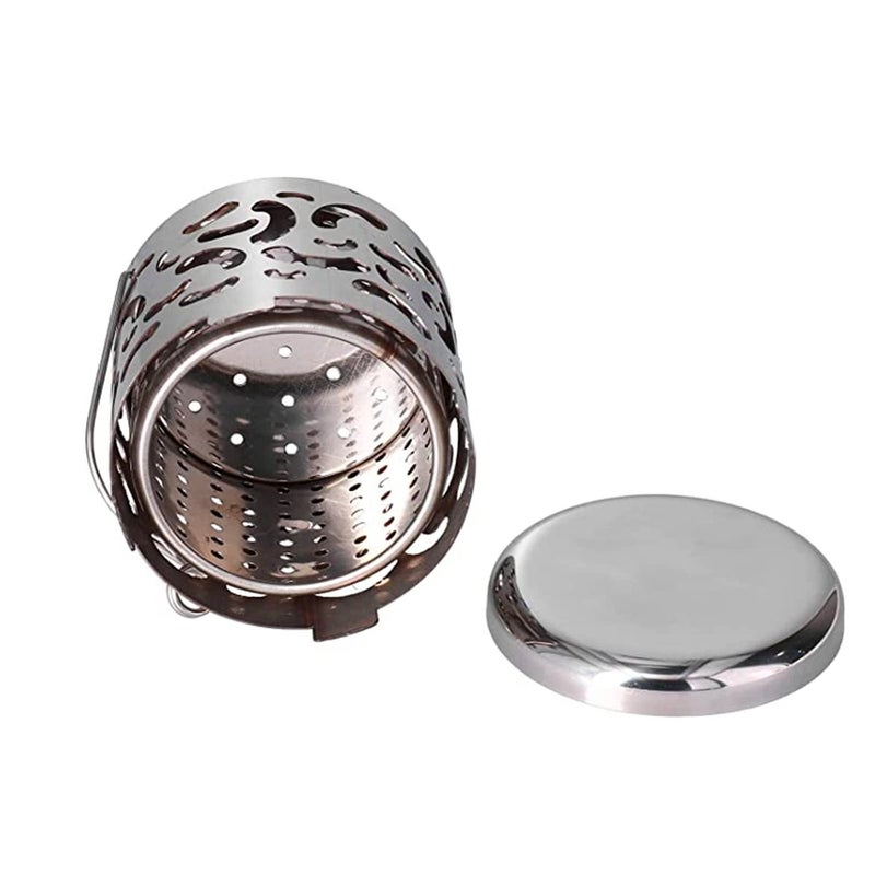 Camping heater Butane heater Candle heater Tent heater Small propane heater Emergency heater Portable stainless steel camping heater silver