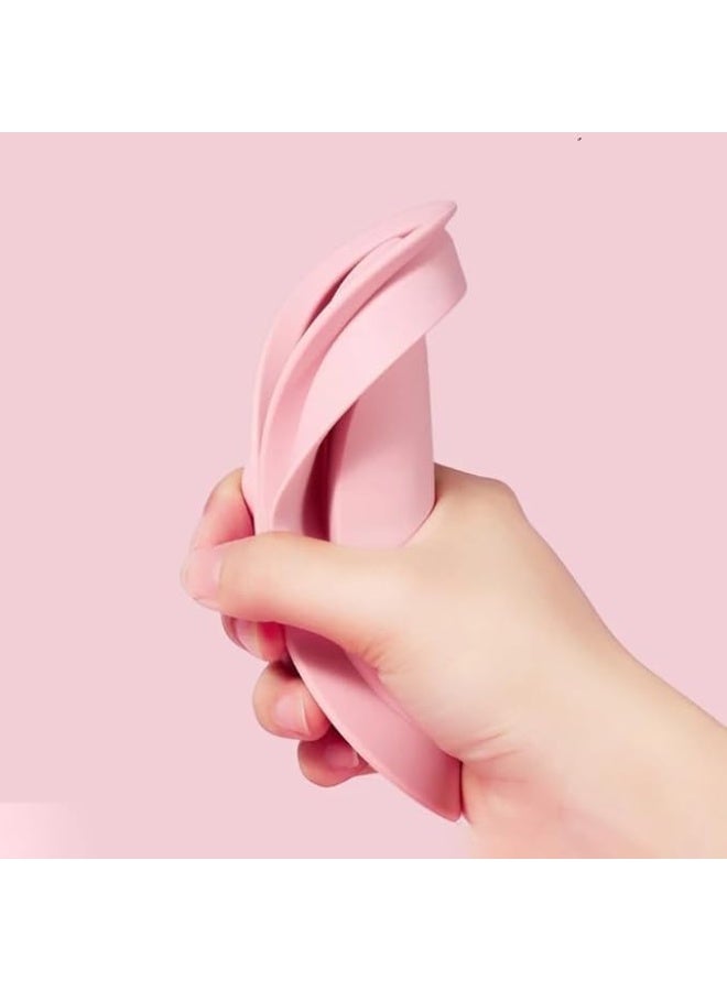 Silicone makeup brush cleaner, collapsible egg cleaning bowl, multi-functional washing mat, washable cleaning pad with suction base, brush not included (pink) - Image 2