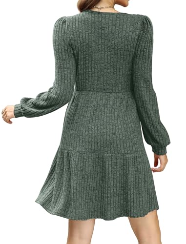 Sampeel Fall Dresses for Women Long Sleeve Christmas Tunic Italian Anthropologie Sweater Dress for Leggings Fashion Clothing Outfits 2025 Trendy Green L - Image 5