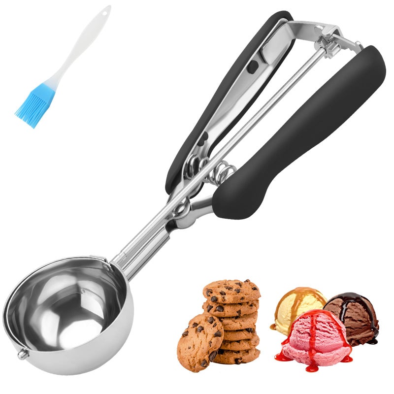JETONN Large Cookie Scoop 3 Tablespoon, Size #20 Dough Scoops for Baking, Trigger Ice Cream Scooper, Stainless Steel Portion Scoop for Jumbo Cookies, Pancakes, Cupcakes, Meatballs - Image 1