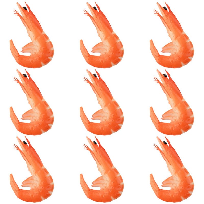 Simulated Red Shrimp Models 9Pcs Home Display Decoration Photography Props - Image 2