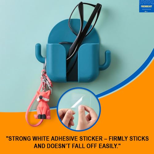 FreshDcart Mobile Holder for Home – Self-Adhesive Phone Charging Holder with Dual Hooks, Ideal for Bathroom, Kitchen, Bedroom, Office – Reusable ABS Build, Pack of 4 (Random Color) - Image 2