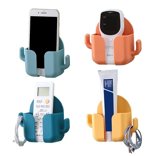 FreshDcart Mobile Holder for Home – Self-Adhesive Phone Charging Holder with Dual Hooks, Ideal for Bathroom, Kitchen, Bedroom, Office – Reusable ABS Build, Pack of 4 (Random Color) - Image 1