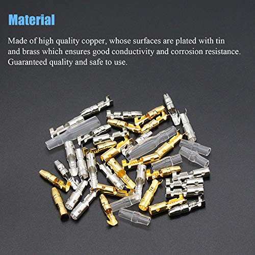 DYWISHKEY 320Pieces 3.9mm Brass Male and Female Bullet Terminals Wire Connector Block with Insulating Sleeves for Car Truck Motorcycle Bike - Image 3