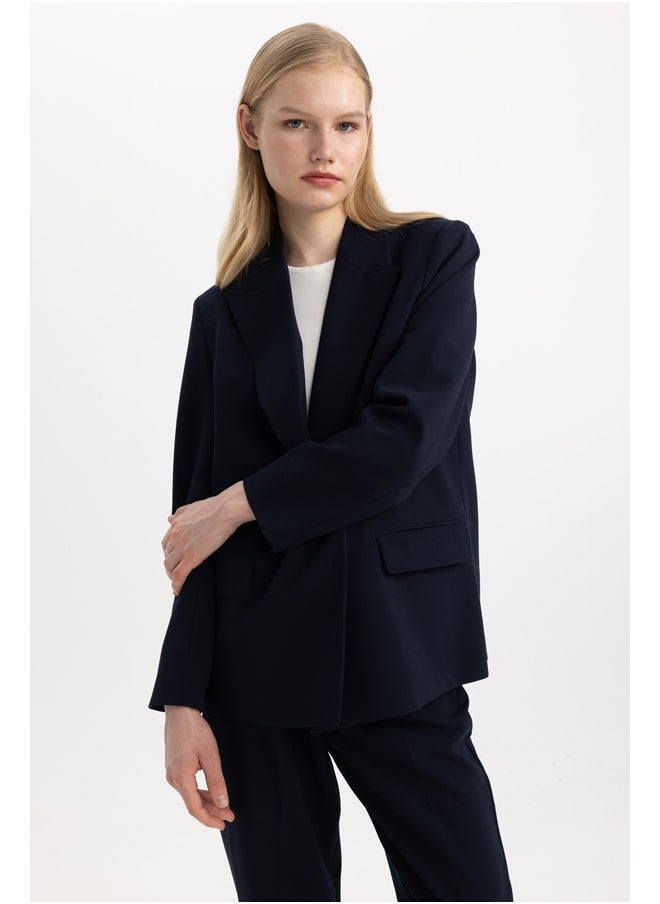 DeFacto Woman Smart Casual Oversize Fit Long Sleeve Blazer  - Image 3