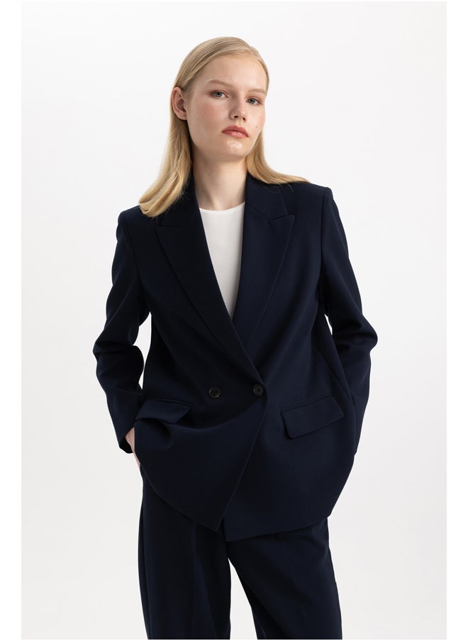 DeFacto Woman Smart Casual Oversize Fit Long Sleeve Blazer  - Image 2