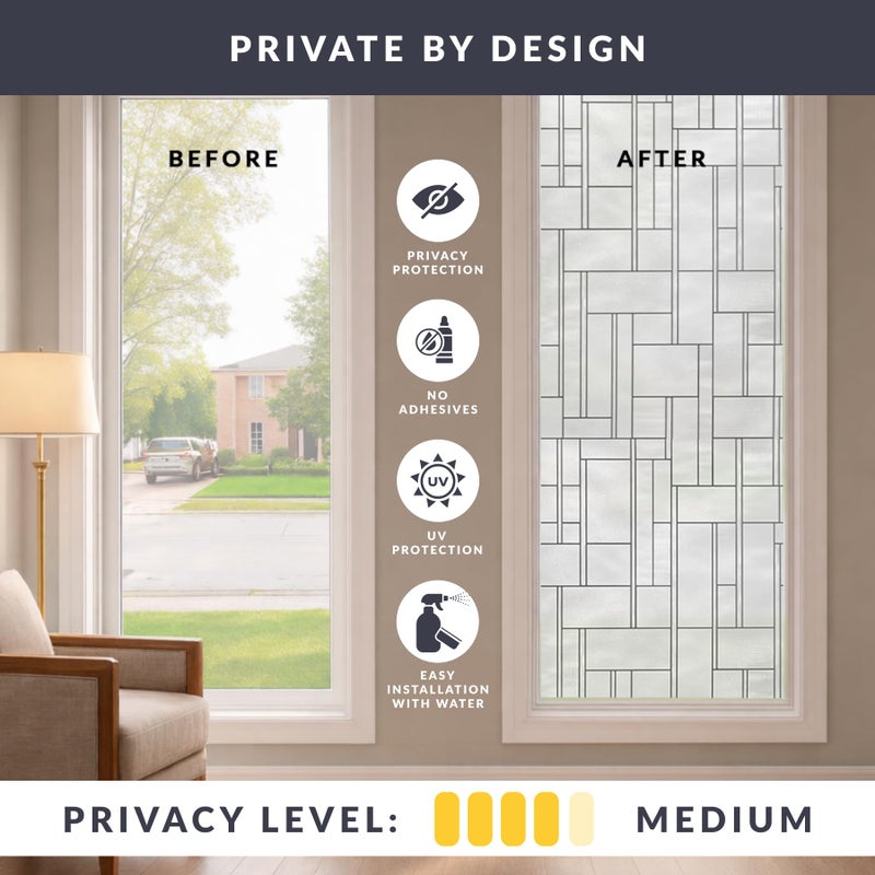 Artscape Empire 24 x 36 Inch Window Film, Made in USA â€“ Provides Privacy, Non-Adhesive, Textured Leaded Glass Pattern, UV Protection, Easy to Apply and Removable - Image 3