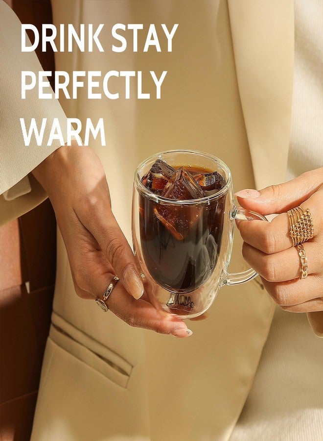 سويز مجموعة أكواب إسبريسو زجاجية مزدوجة الجدار من سويز، سعة 5 أونصات، 4 قطع، أكواب إسبريسو زجاجية شفافة مثالية للكابتشينو واللاتيه والشاي - Image 5