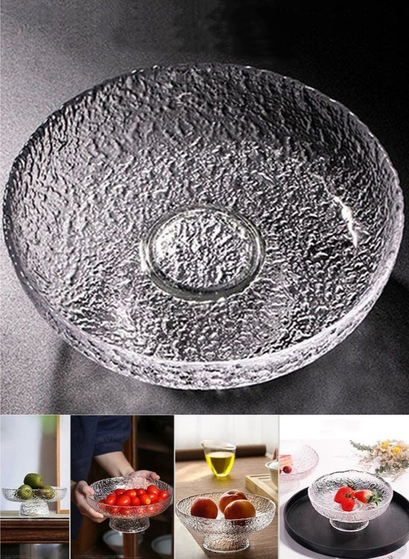 Bukela Glass Fruit Bowl Fruit Basket for Kitchen Counter Clear Salad Bowl Decorative Pedestal Bowl for Table Decor Serving Bowl for Fruit Snacks Candy - Image 3