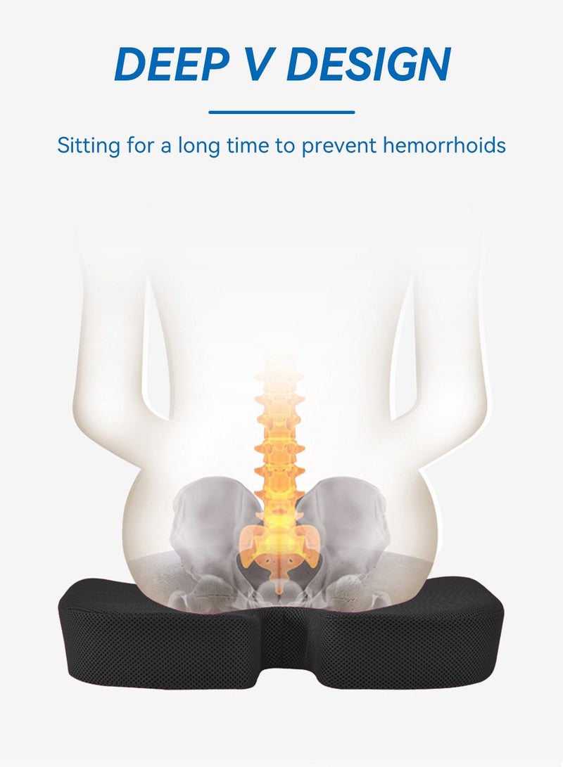 LEOKOR Lumbar Support Pillow for Office Desk Chair Memory Foam Car Seat Cushion & Orthopedic Back Pillow, Ergonomic Sitting Pads, for Sciatica, Lower Back & Tailbone Pain Relief Desk Pad - Image 5