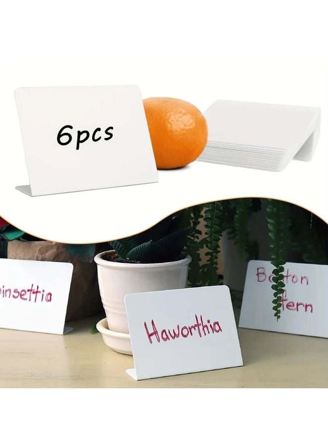 6pcs Mini Whiteboard Signs Dry Erase Plastic Message Boards White Style - Image 2