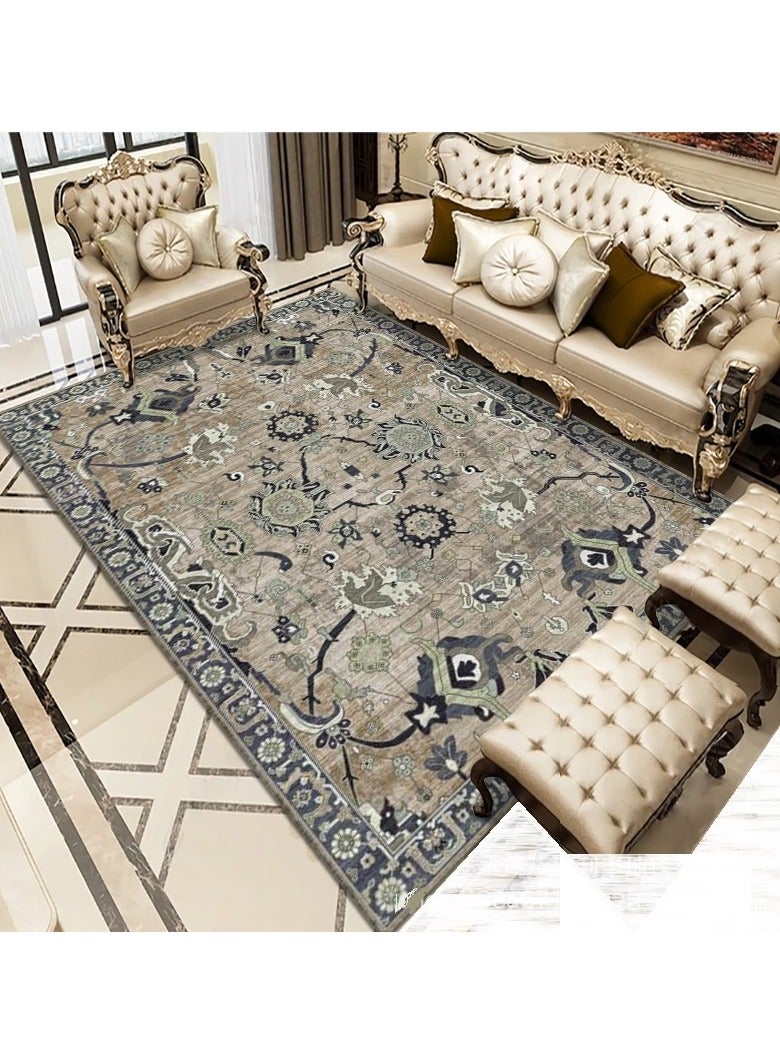 Loquat Polyester Fiber Machine Washable Persian Style Carpet - Image 1