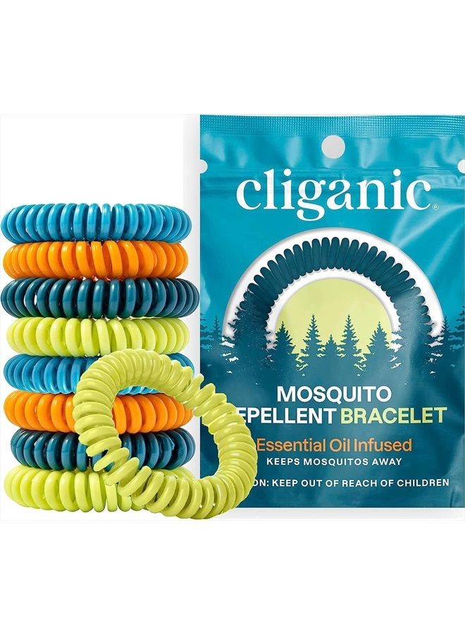 Cliganic 10 Pack Mosquito Repellent Bracelets, DEET-Free Bands, Individually Wrapped (Packaging May Vary)  - Image 1