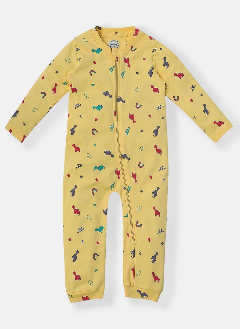 نوتيناتي Nautinati Infants Dinosaur Print 100% Cotton Pack of 2 Sleepsuit