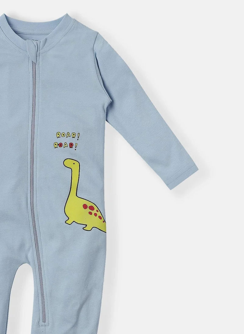 نوتيناتي Nautinati Infants Dinosaur Print 100% Cotton Pack of 2 Sleepsuit