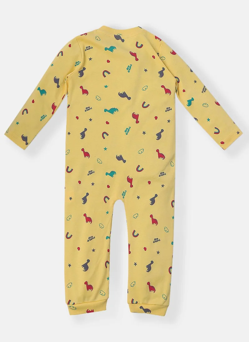 نوتيناتي Nautinati Infants Dinosaur Print 100% Cotton Pack of 2 Sleepsuit