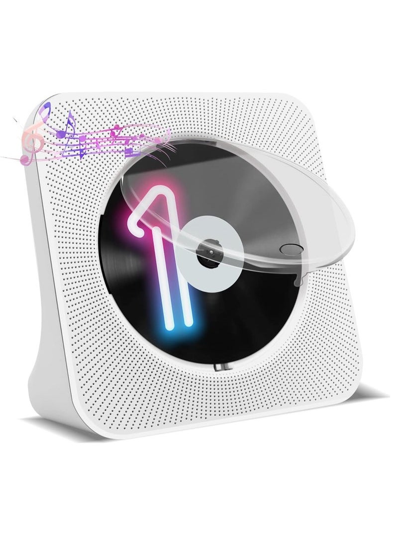 Generic - Bluetooth CD Player with Speakers - Homlab Desktop CD Player with Dust Cover, FM Radio, Anti-skip Protection, Portable Music Player Home Audio Boombox with LCD Display, Remote, Aux Input - Image 1