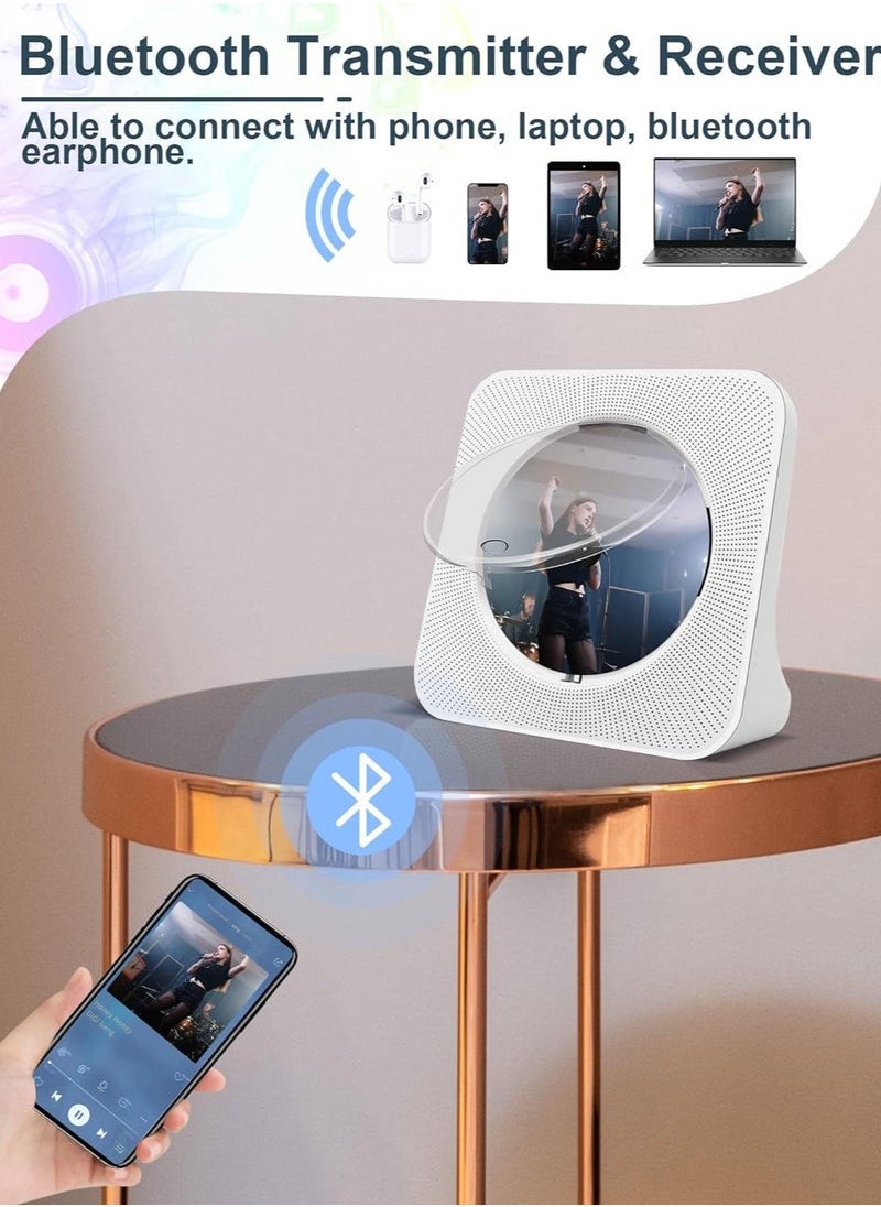 Generic - Bluetooth CD Player with Speakers - Homlab Desktop CD Player with Dust Cover, FM Radio, Anti-skip Protection, Portable Music Player Home Audio Boombox with LCD Display, Remote, Aux Input - Image 1