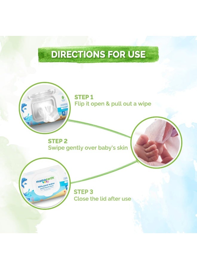 Mamaearth Baby 99% Pure Water Gentle Towel Wipes-72pcs|Made Safe Approved|4-In-1 Benefits-Cleanses,Moisturizes, Soothes & Hydrates Skin|Extra Thick|Extra Soft|Fragrance-Free|Parabens-Free|Alcohol-Free - Image 4