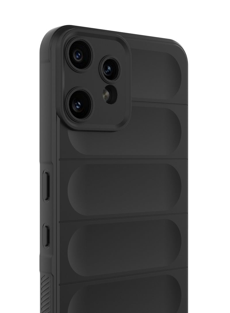 SanHu for Nothing CMF Phone 2 Pro / cmf by NOTHING Phone 2 Pro Case Cover, Heavy Duty 4D Striped Pattern Sensory Soft Silicone Full Portection Shockproof Phone Case for Nothing CMF Phone 2 Pro / cmf by NOTHING Phone 2 Pro, Black - Image 3