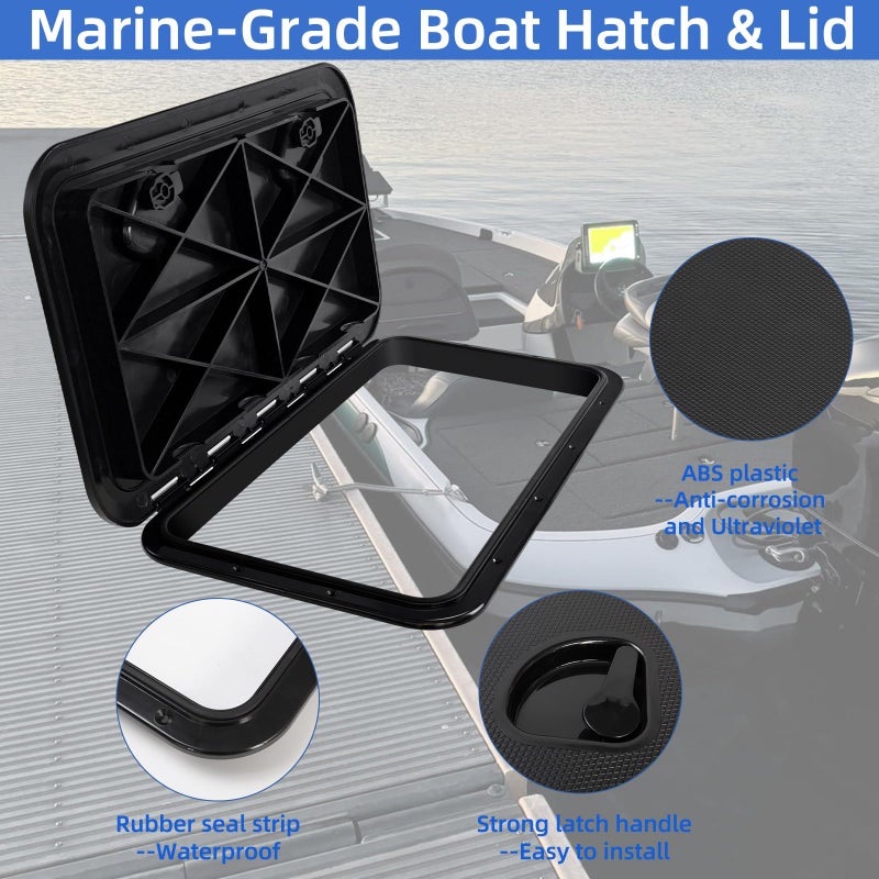 CLLOMAGY 24"x14" Boat Hatch Deck Access Lid,Marine Deck Access Hatch Door Cover for Bass/John/Fishing/Skiff/Sailboat/Yacht & RV/Camper Van,Durable&Weatherproof Boat Access Lid Cover-1PCS - Image 5
