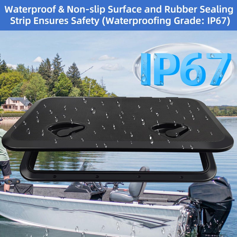 CLLOMAGY 24"x14" Boat Hatch Deck Access Lid,Marine Deck Access Hatch Door Cover for Bass/John/Fishing/Skiff/Sailboat/Yacht & RV/Camper Van,Durable&Weatherproof Boat Access Lid Cover-1PCS - Image 4