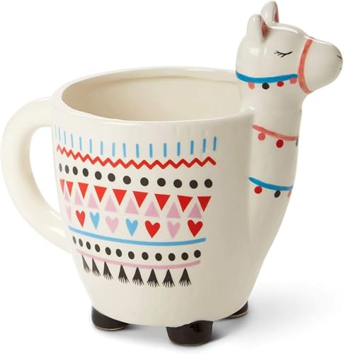 VOTUM Animal-Shaped Llama Coffee Mug, 18.6 fl. oz. - Handmade, Adorable Tea Cup with Printed Como Te Llama Writing - Premium Ceramic Gifts for Women & Men - Image 2