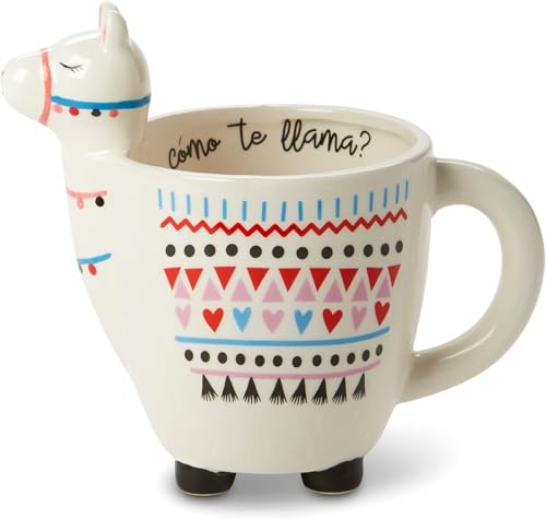 VOTUM Animal-Shaped Llama Coffee Mug, 18.6 fl. oz. - Handmade, Adorable Tea Cup with Printed Como Te Llama Writing - Premium Ceramic Gifts for Women & Men - Image 1