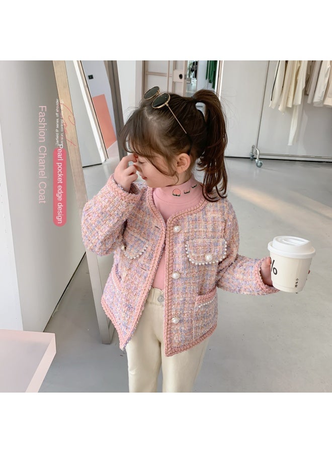 Zuoxi سترة أنيقة للبنات، معطف خريف قصير للأطفال، قمة عصرية وموضة للفتيات، جاكيت عادي للأطفال - Image 2