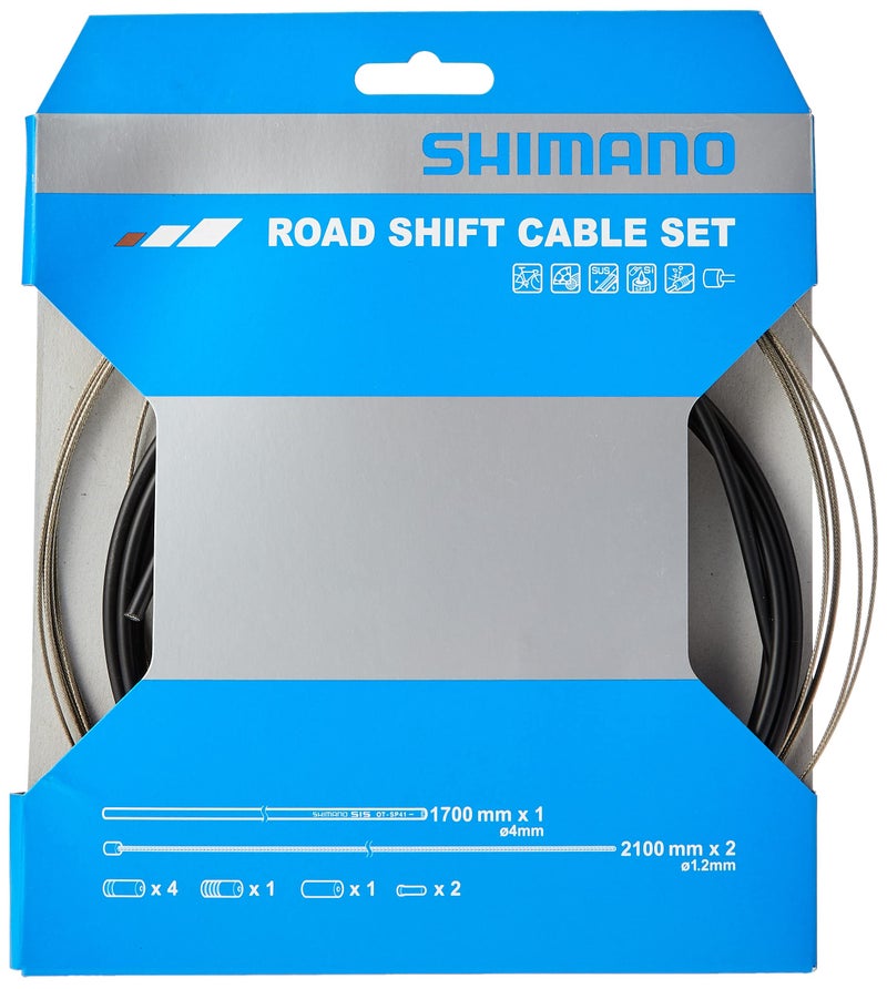 SHIMANO مجموعة كابلات تغيير السرعة للدراجات الهوائية من شيمانو باللون الأسود - Image 1